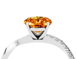 White gold Oval Cut Citrine Engagement Ring with Side Stone Accents and Four-Prong Setting_76