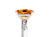 White gold Oval Cut Citrine Engagement Ring with Side Stone Accents and Four-Prong Setting_77