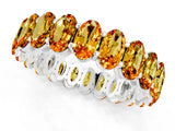 White gold Oval Cut Citrine Eternity Band with Shared Prong Setting_1