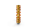 White gold Oval Cut Citrine Eternity Band with Shared Prong Setting_2