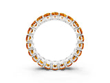 White gold Oval Cut Citrine Eternity Band with Shared Prong Setting_3