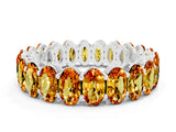 White gold Oval Cut Citrine Eternity Band with Shared Prong Setting