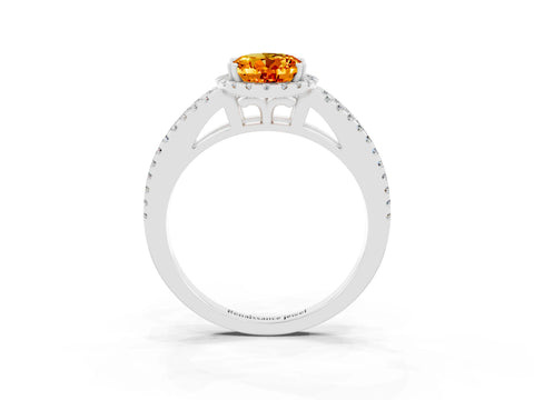 White gold Oval Cut Citrine Halo Split Shank Engagement Ring_27