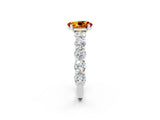 White gold Oval Cut Citrine Prong Setting with Side Stones on a Pave Band_2