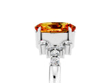 White gold Oval Cut Citrine Ring with Side Stones and Four-Prong Setting_89