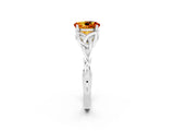 White gold Oval Cut Citrine Solitaire Celtic Knot Ring with Four-Prong Setting_14