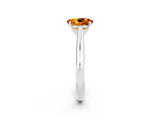 White gold Oval Cut Citrine Solitaire Engagement Ring with Cathedral Setting and Four-Prong Mount_32