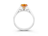 White gold Oval Cut Citrine Solitaire Engagement Ring with Cathedral Setting and Four-Prong Mount_33