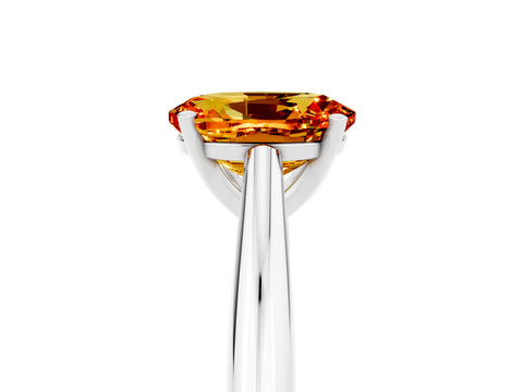 White gold Oval Cut Citrine Solitaire Engagement Ring with Cathedral Setting and Four-Prong Mount_41