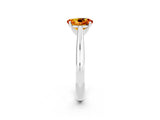 White gold Oval Cut Citrine Solitaire Engagement Ring with Cathedral Setting and Four-Prong Mount_86