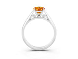 White gold Oval Cut Citrine Solitaire Engagement Ring with Cathedral Setting and Four-Prong Mount_87