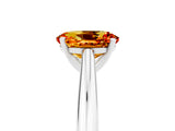 White gold Oval Cut Citrine Solitaire Engagement Ring with Cathedral Setting and Four-Prong Mount_89