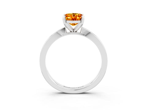 White gold Oval Cut Citrine Solitaire Engagement Ring with Classic Band and Four-Prong Setting_27