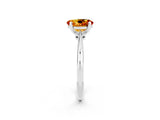 White gold Oval Cut Citrine Solitaire Engagement Ring with Classic Band and Four-Prong Setting_38