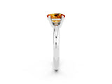 White gold Oval Cut Citrine Solitaire Engagement Ring with Round Band and Four-Prong Setting_2