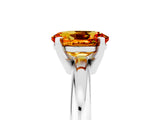 White gold Oval Cut Citrine Solitaire Engagement Ring with Round Band and Four-Prong Setting_5