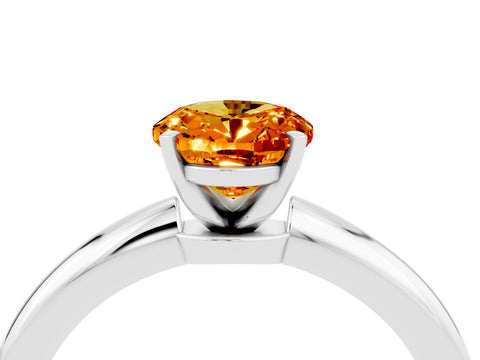 White gold Oval Cut Citrine Solitaire Ring with Six-Prong Setting and Classic Band_16