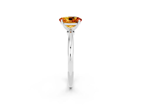White gold Oval Cut Citrine Solitaire Ring with Six-Prong Setting and Classic Band_26
