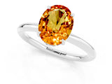 White gold Oval Cut Citrine Solitaire Ring with Thin Band and Four-Prong Setting_13