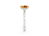 White gold Oval Cut Citrine Solitaire Ring with Thin Band and Four-Prong Setting_14
