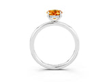 White gold Oval Cut Citrine Solitaire Ring with Thin Band and Four-Prong Setting_15