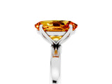 White gold Oval Cut Citrine Solitaire Ring with Thin Band and Prong Setting_17