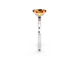 White gold Oval Cut Citrine Solitaire Ring with Thin Band and Prong Setting_38
