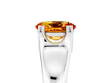 White gold Oval Cut Citrine Solitaire Ring with Wide Band and Prong Setting_5