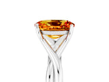 White gold Oval Cut Citrine   Solitaire Twist Band Prong Setting Ring_17