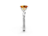 White gold Oval Cut Citrine Solitaire Twist Band Prong Setting Ring_38