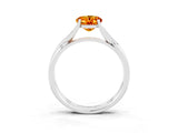White gold Oval Cut Citrine Solitaire Twist Band Prong Setting Ring_39