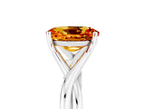 White gold Oval Cut Citrine Solitaire Twist Band Prong Setting Ring_41