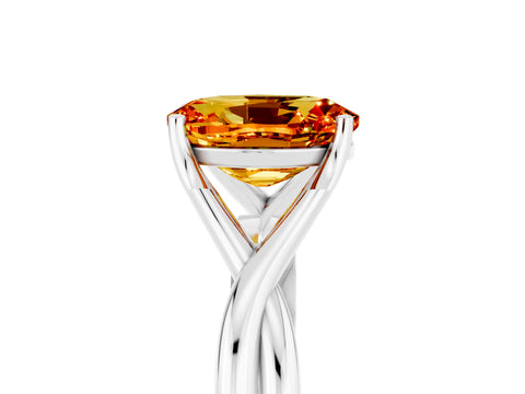 White gold Oval Cut Citrine Solitaire Twist Band Prong Setting Ring_41