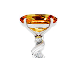 White gold Oval Cut Citrine Solitaire Twisted Band with Round  Accents and Prong Setting_17