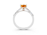 White gold Oval Cut Citrine Solitaire with Side Baguettes and Channel Set Band_3