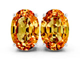 White gold Oval Cut Citrine Stud Earrings_12