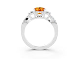 White gold Oval Cut Citrine Three-Stone Ring with Pavé Split Shank and Four-Prong Setting_15