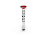 White gold Oval Cut Cut Channel Set Diamond Engagement Ring with Four-Prong Setting_2
