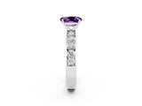 White gold Oval Cut Cut Channel Set Diamond Engagement Ring with Four-Prong Setting_2