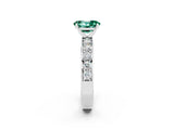 White gold Oval Cut Cut Channel Set Diamond Engagement Ring with Four-Prong Setting_2