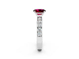 White gold Oval Cut Cut Channel Set Diamond Engagement Ring with Four-Prong Setting_2