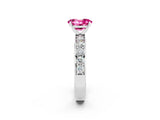 White gold Oval Cut Cut Channel Set Diamond Engagement Ring with Four-Prong Setting_2