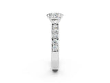 White gold Oval Cut Cut Channel Set Diamond Engagement Ring with Four-Prong Setting_2