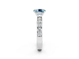 White gold Oval Cut Cut Channel Set Diamond Engagement Ring with Four-Prong Setting_2