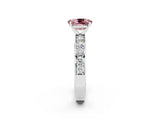 White gold Oval Cut Cut Channel Set Diamond Engagement Ring with Four-Prong Setting_2