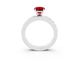 White gold Oval Cut Cut Channel Set Diamond Engagement Ring with Four-Prong Setting_3