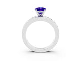White gold Oval Cut Cut Channel Set Diamond Engagement Ring with Four-Prong Setting_3