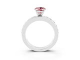 White gold Oval Cut Cut Channel Set Diamond Engagement Ring with Four-Prong Setting_3