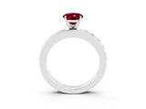 White gold Oval Cut Cut Channel Set Diamond Engagement Ring with Four-Prong Setting_3
