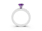 White gold Oval Cut Cut Channel Set Diamond Engagement Ring with Four-Prong Setting_3